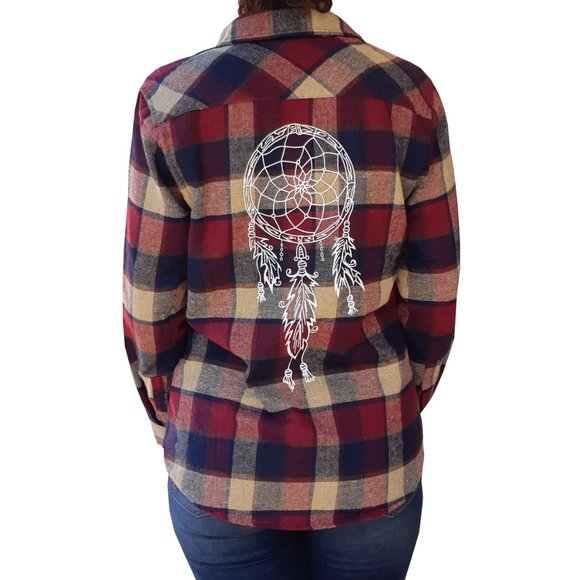 Womens red, navy, flannel - Picture 2 of 5